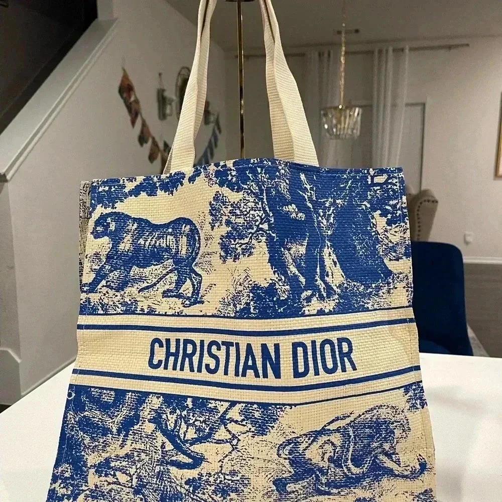 Dior Blue and Cream Tote Bag